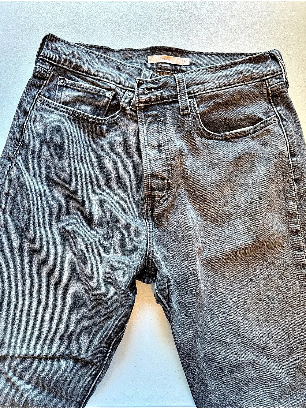 Levi's Premium Wedgie Jeans Washed Black/Gray Waist 30